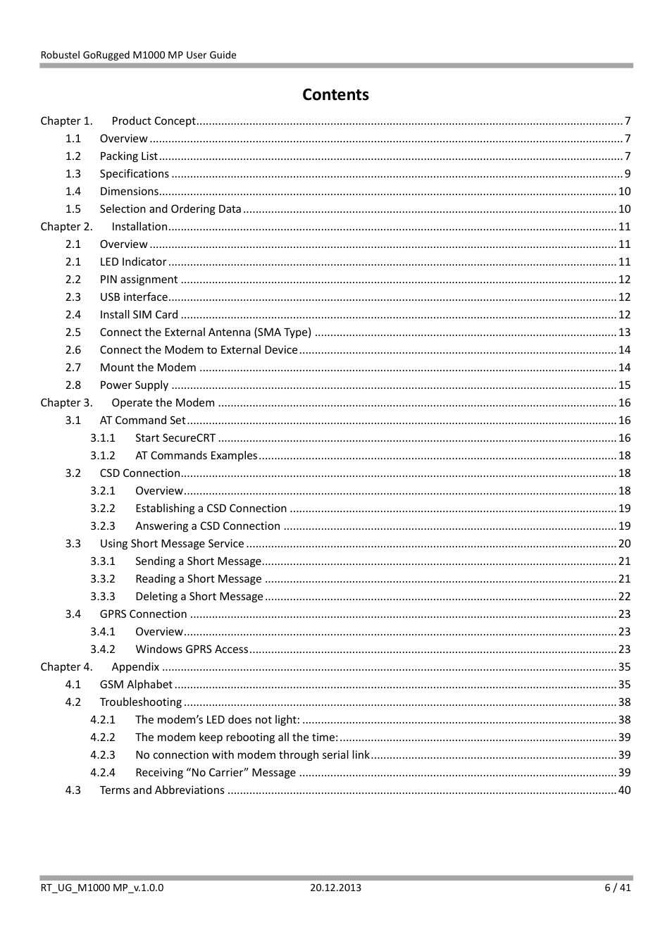 Robustel M1000 MP User Guide User Manual | Page 7 / 42