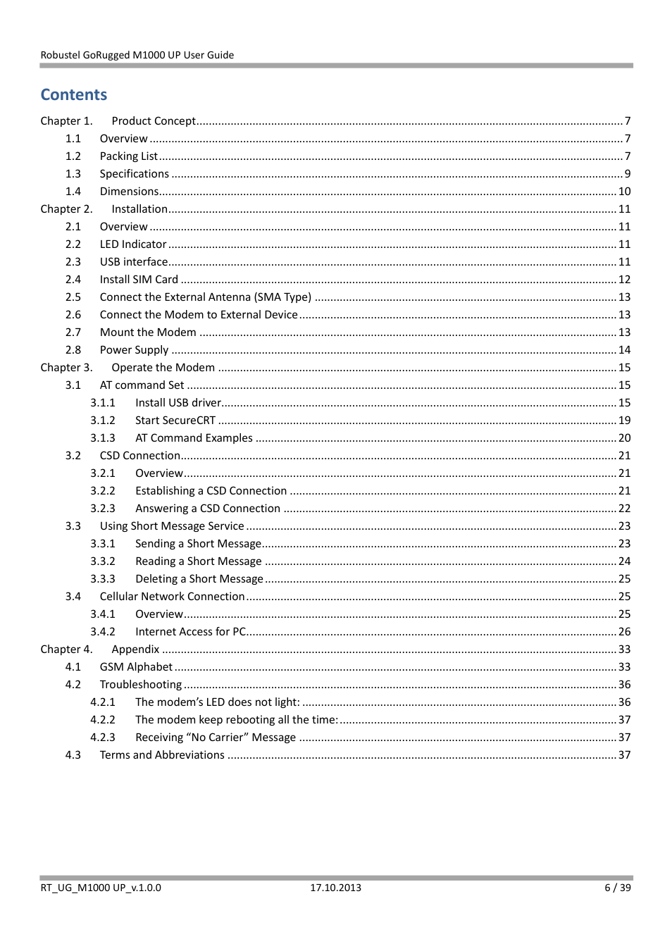 Robustel M1000 UP User Guide User Manual | Page 7 / 40