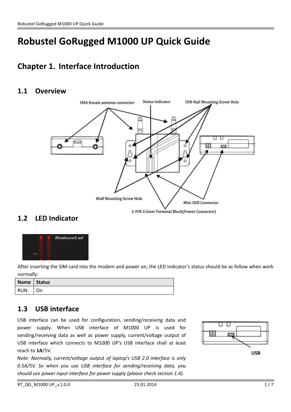 Robustel M1000 UP Quick Guide User Manual | 7 pages