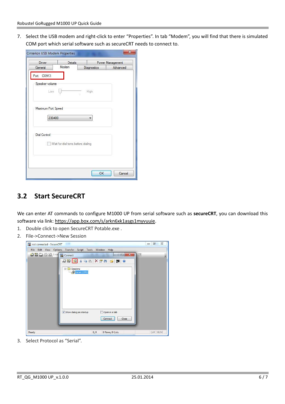 2 start securecrt | Robustel M1000 UP Quick Guide User Manual | Page 6 / 7