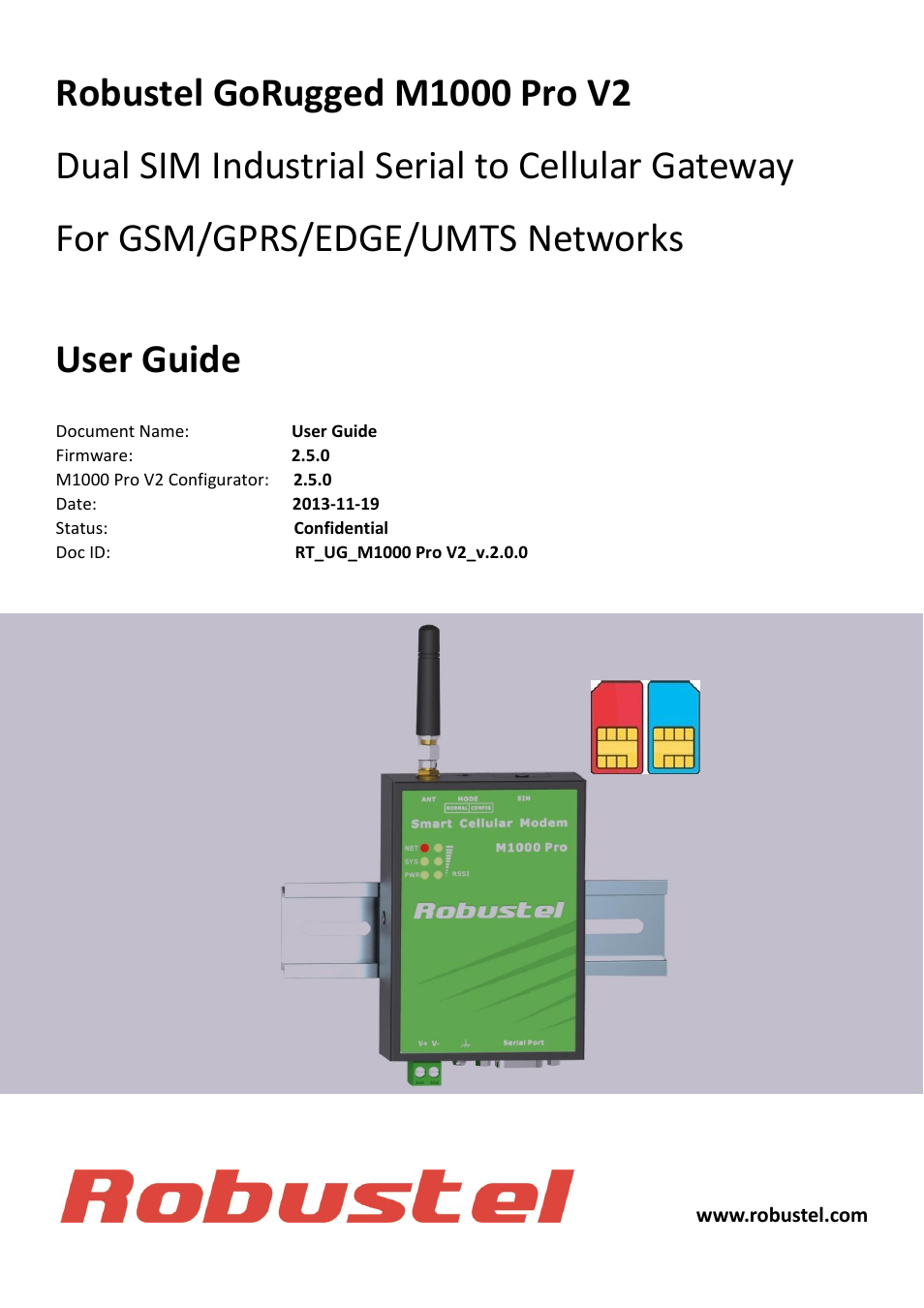 Robustel M1000 Pro V2 User Guide User Manual | 70 pages