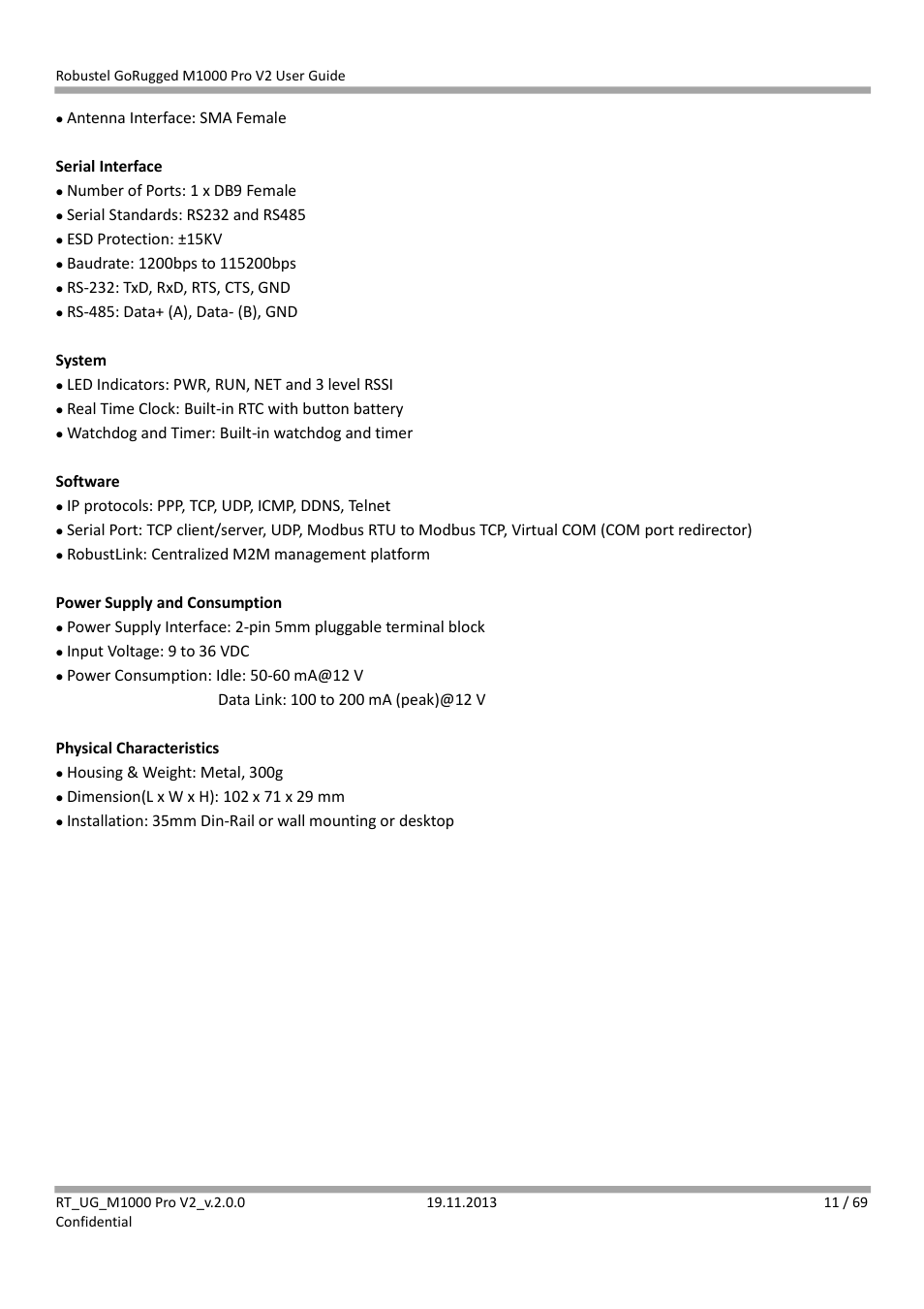 Robustel M1000 Pro V2 User Guide User Manual | Page 12 / 70