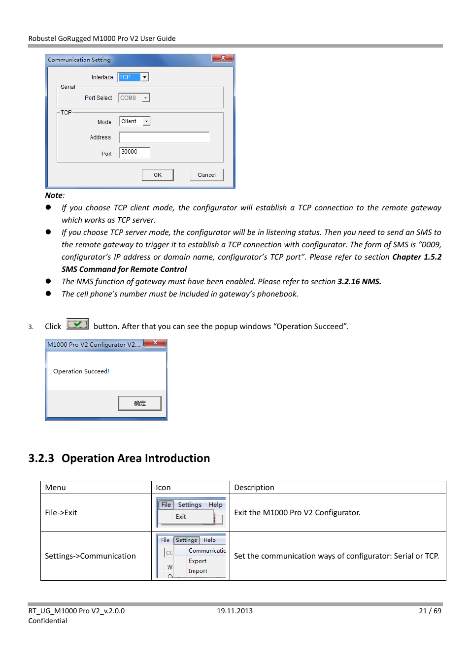 3 operation area introduction, Operation area introduction | Robustel M1000 Pro V2 User Guide User Manual | Page 22 / 70