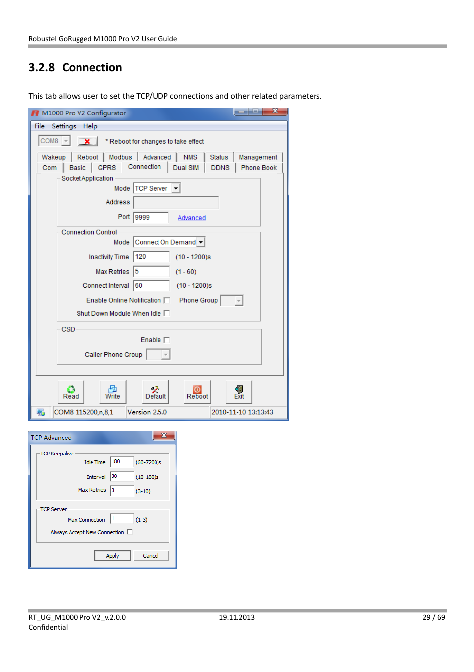 8 connection, Connection | Robustel M1000 Pro V2 User Guide User Manual | Page 30 / 70