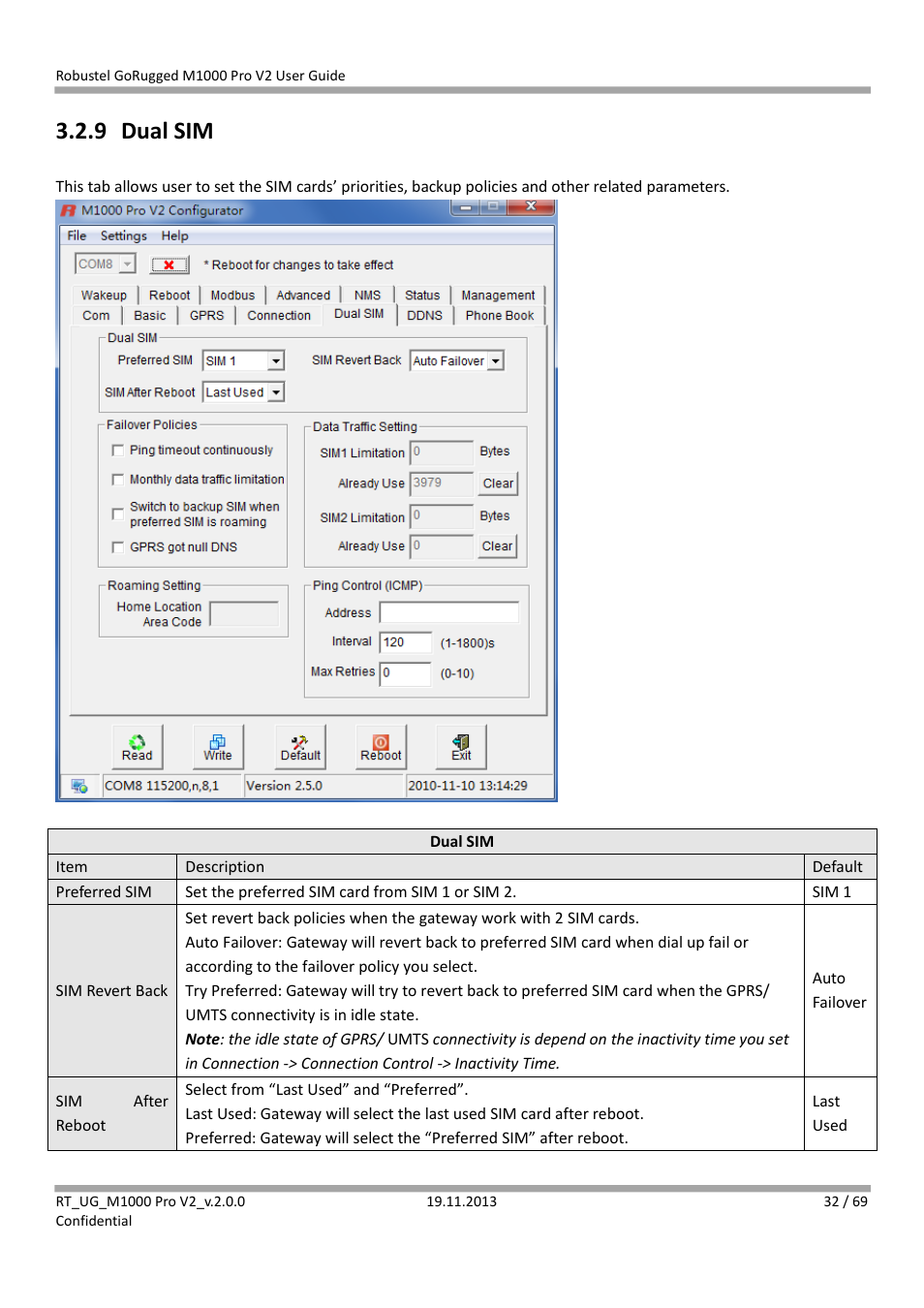 9 dual sim, Dual sim | Robustel M1000 Pro V2 User Guide User Manual | Page 33 / 70