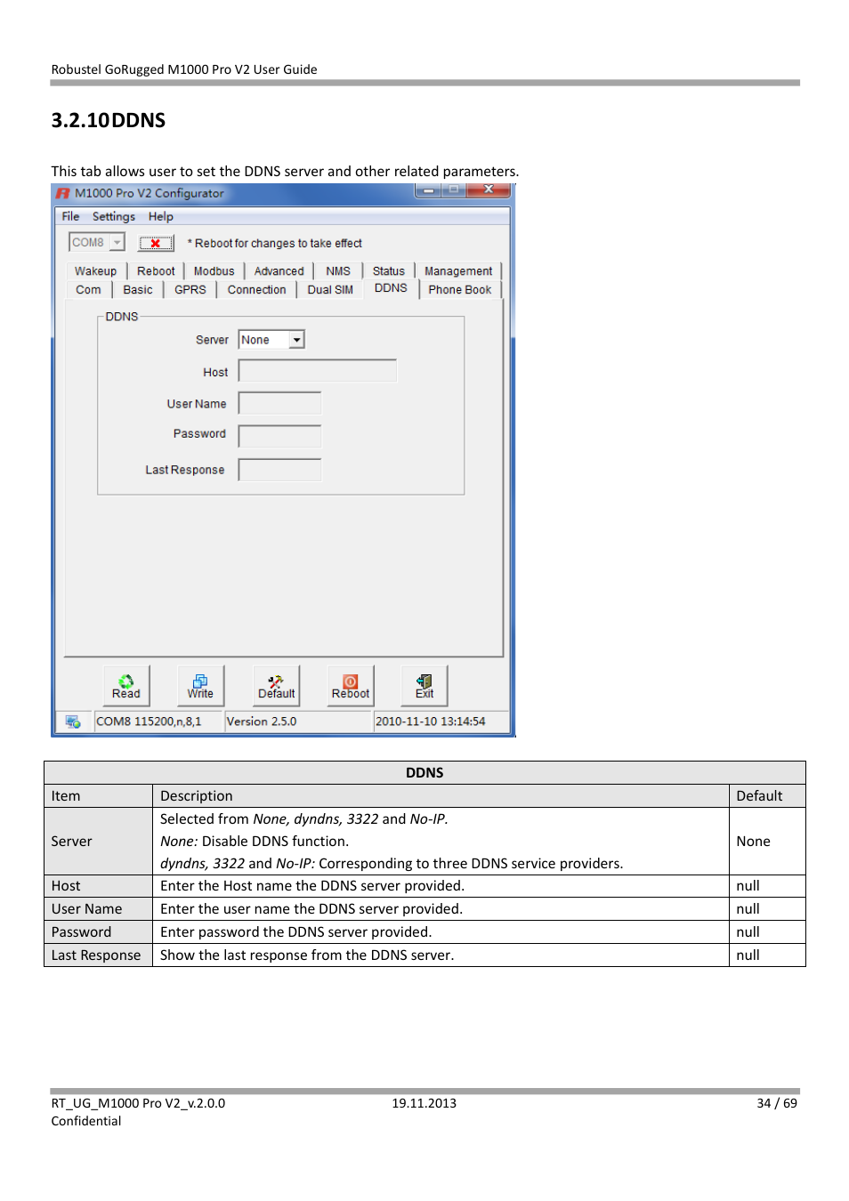 10 ddns, Ddns | Robustel M1000 Pro V2 User Guide User Manual | Page 35 / 70