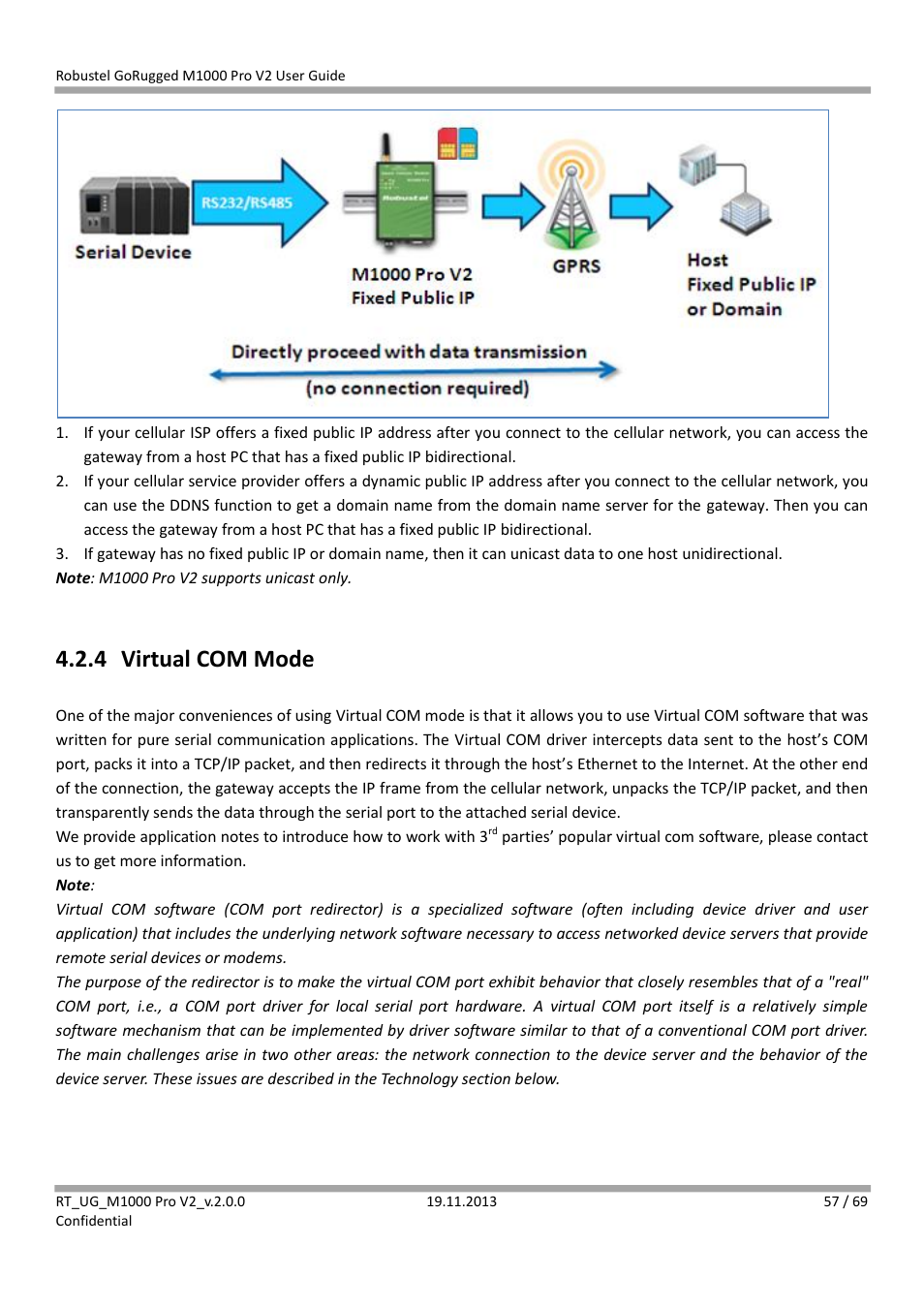 4 virtual com mode, Virtual com mode | Robustel M1000 Pro V2 User Guide User Manual | Page 58 / 70