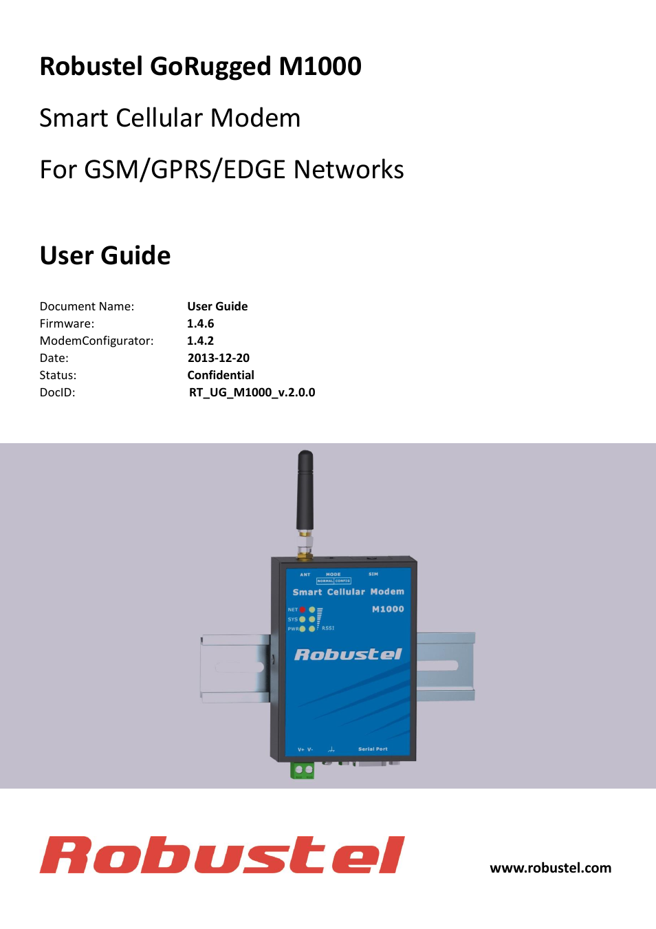 Robustel M1000 User Guide User Manual | 85 pages