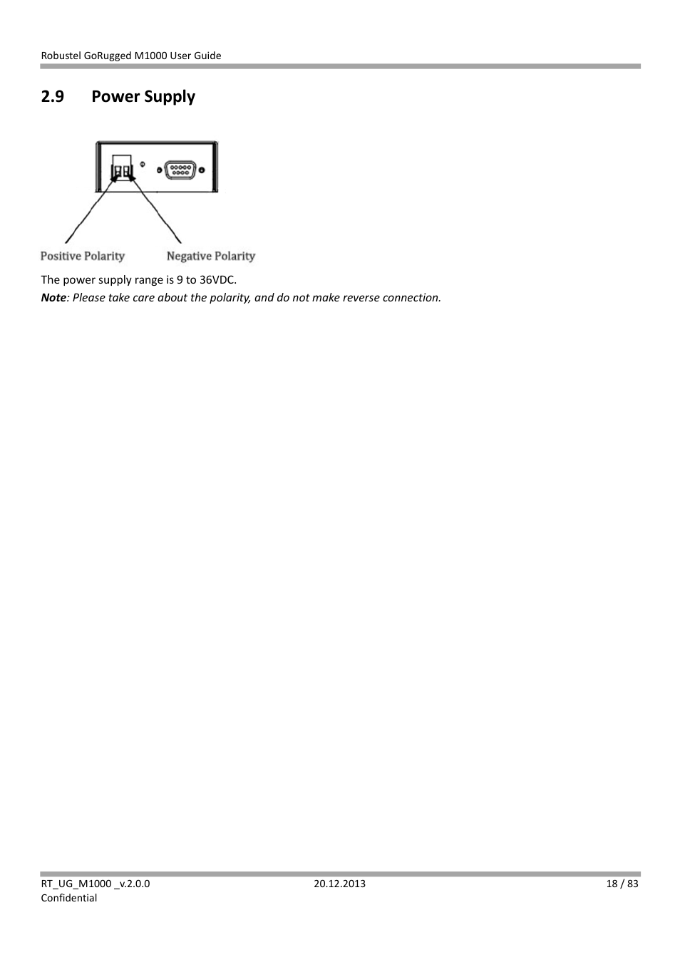 9 power supply, Power supply | Robustel M1000 User Guide User Manual | Page 19 / 85