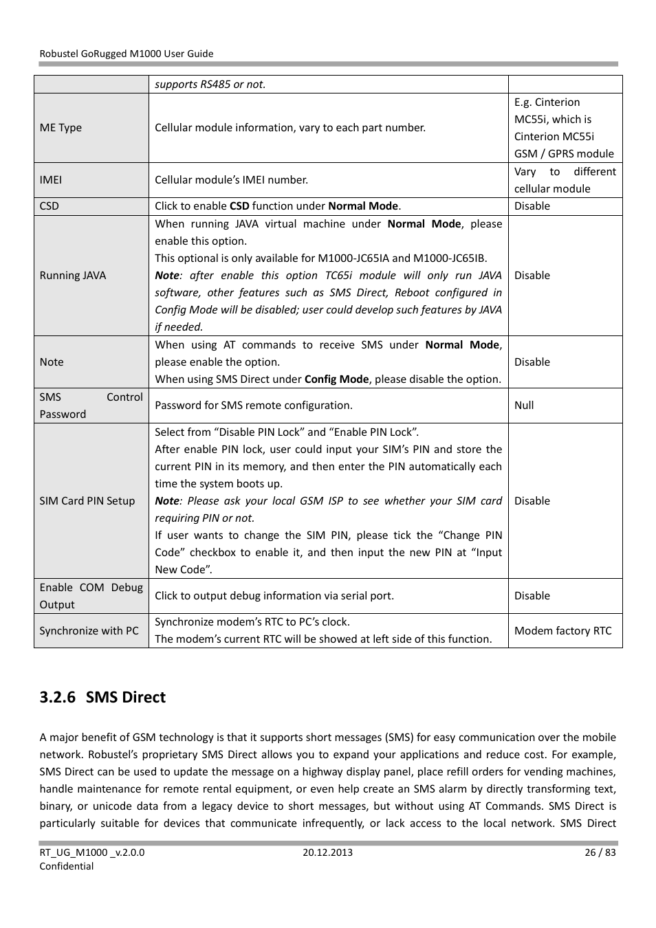 6 sms direct, Sms direct | Robustel M1000 User Guide User Manual | Page 27 / 85