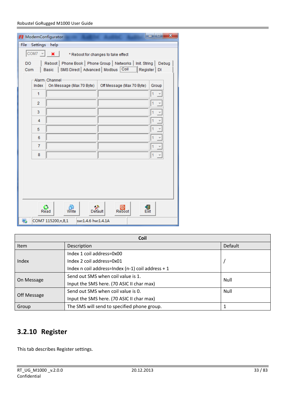 10 register, Register | Robustel M1000 User Guide User Manual | Page 34 / 85