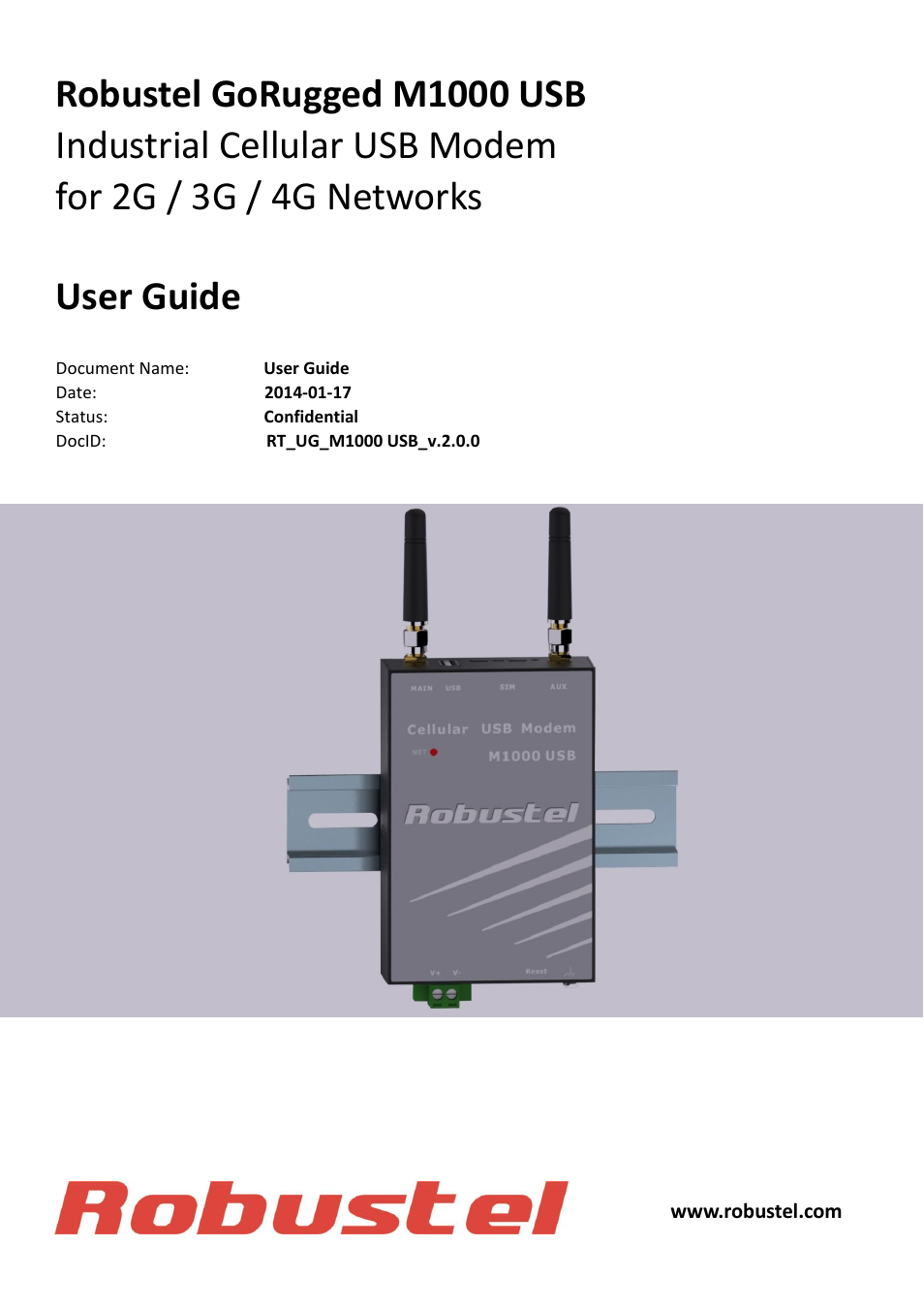 Robustel M1000 USB User Guide User Manual | 40 pages