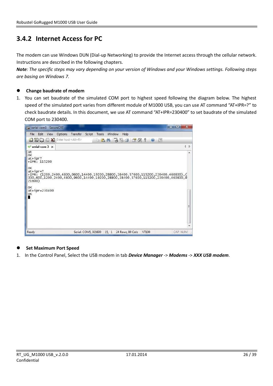 2 internet access for pc, Internet access for pc | Robustel M1000 USB User Guide User Manual | Page 27 / 40