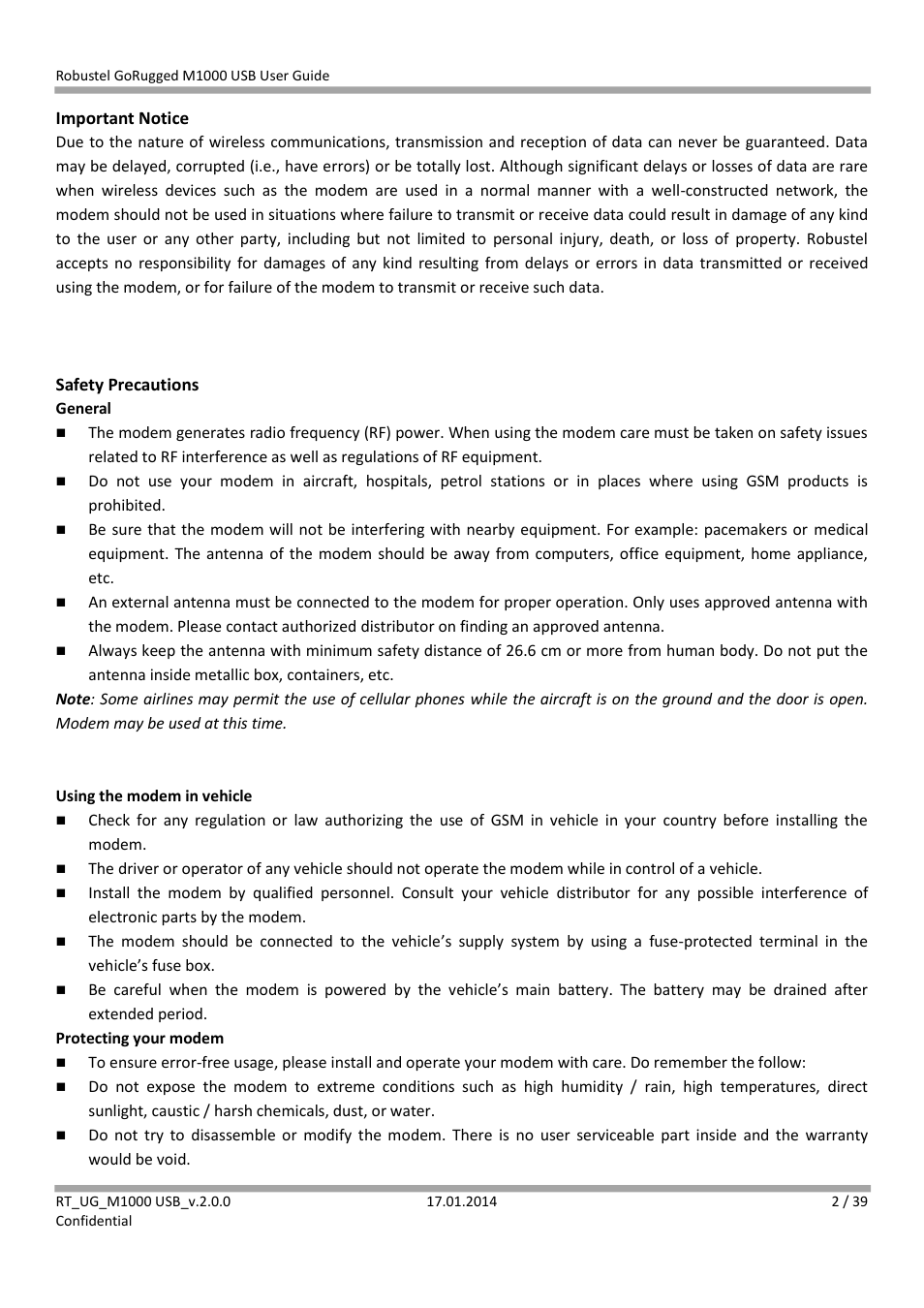 Robustel M1000 USB User Guide User Manual | Page 3 / 40