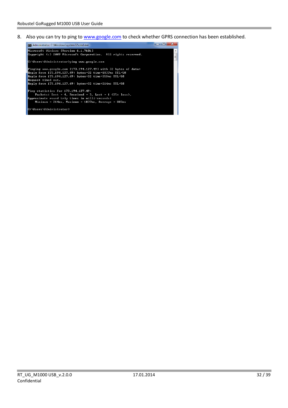 Robustel M1000 USB User Guide User Manual | Page 33 / 40