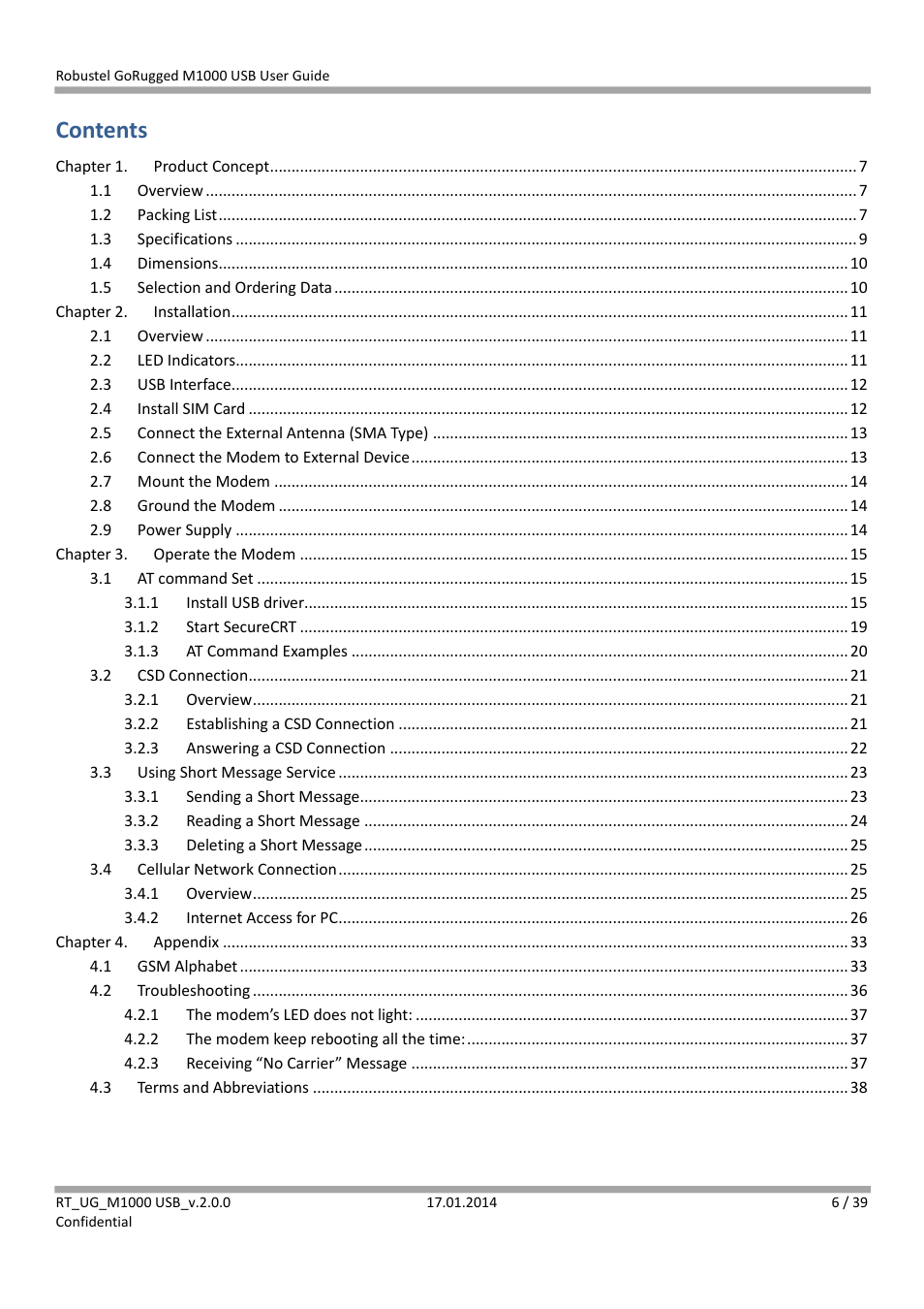 Robustel M1000 USB User Guide User Manual | Page 7 / 40