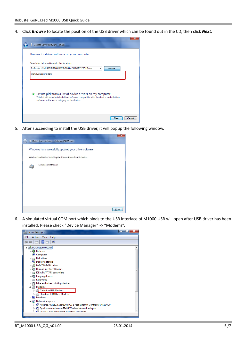 Robustel M1000 USB Quick Guide User Manual | Page 5 / 7