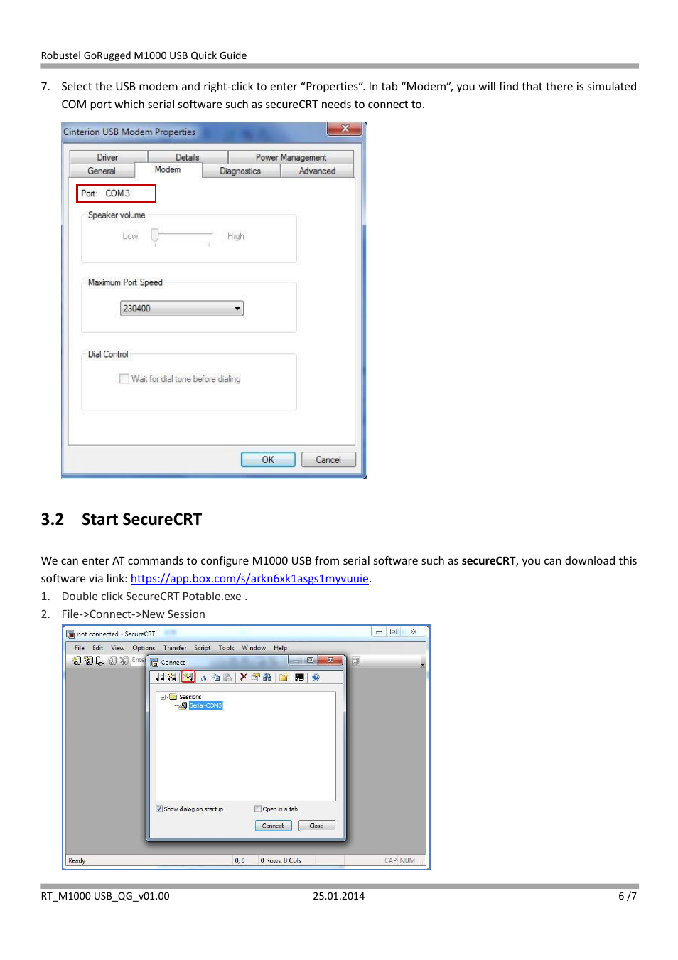 2 start securecrt | Robustel M1000 USB Quick Guide User Manual | Page 6 / 7