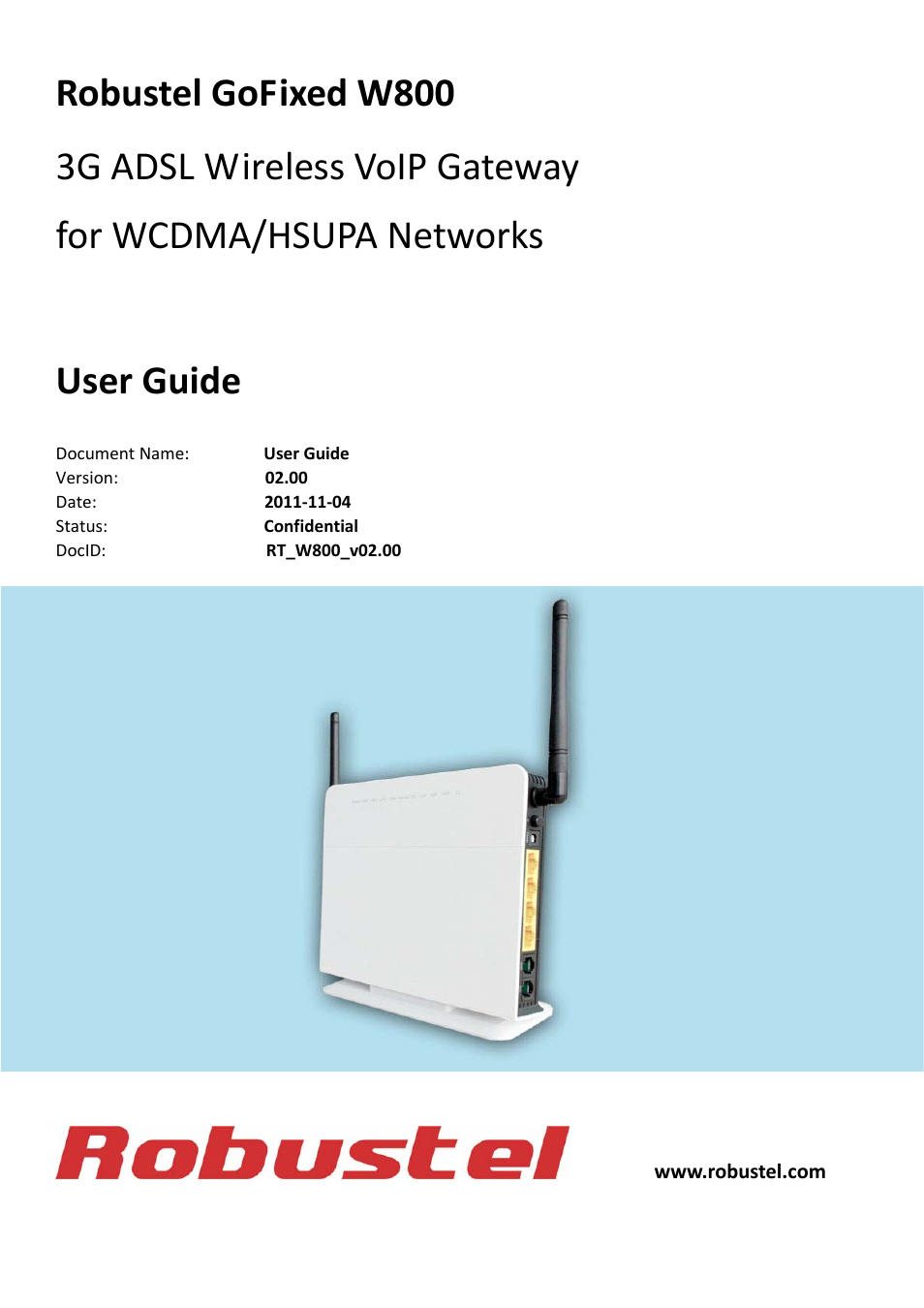 Robustel W800 User Manual | 60 pages