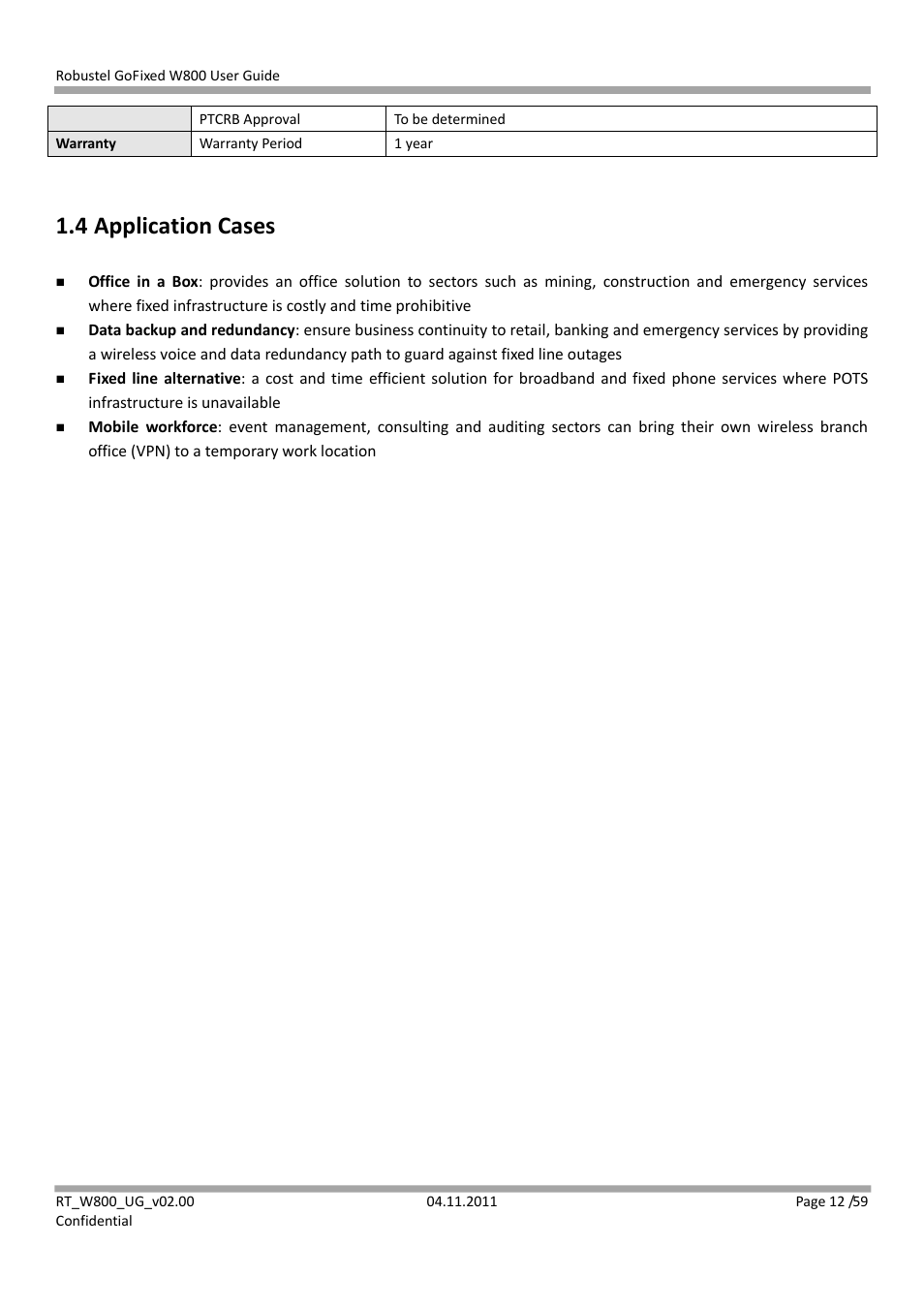 4 application cases | Robustel W800 User Manual | Page 13 / 60