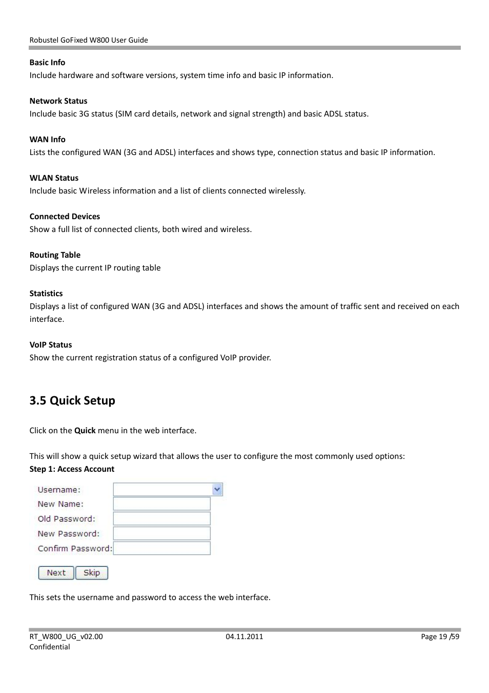 5 quick setup | Robustel W800 User Manual | Page 20 / 60