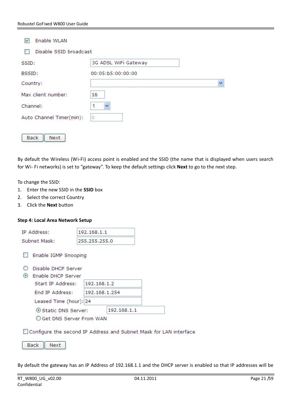 Robustel W800 User Manual | Page 22 / 60