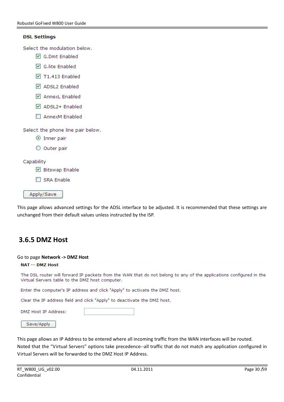 5 dmz host | Robustel W800 User Manual | Page 31 / 60