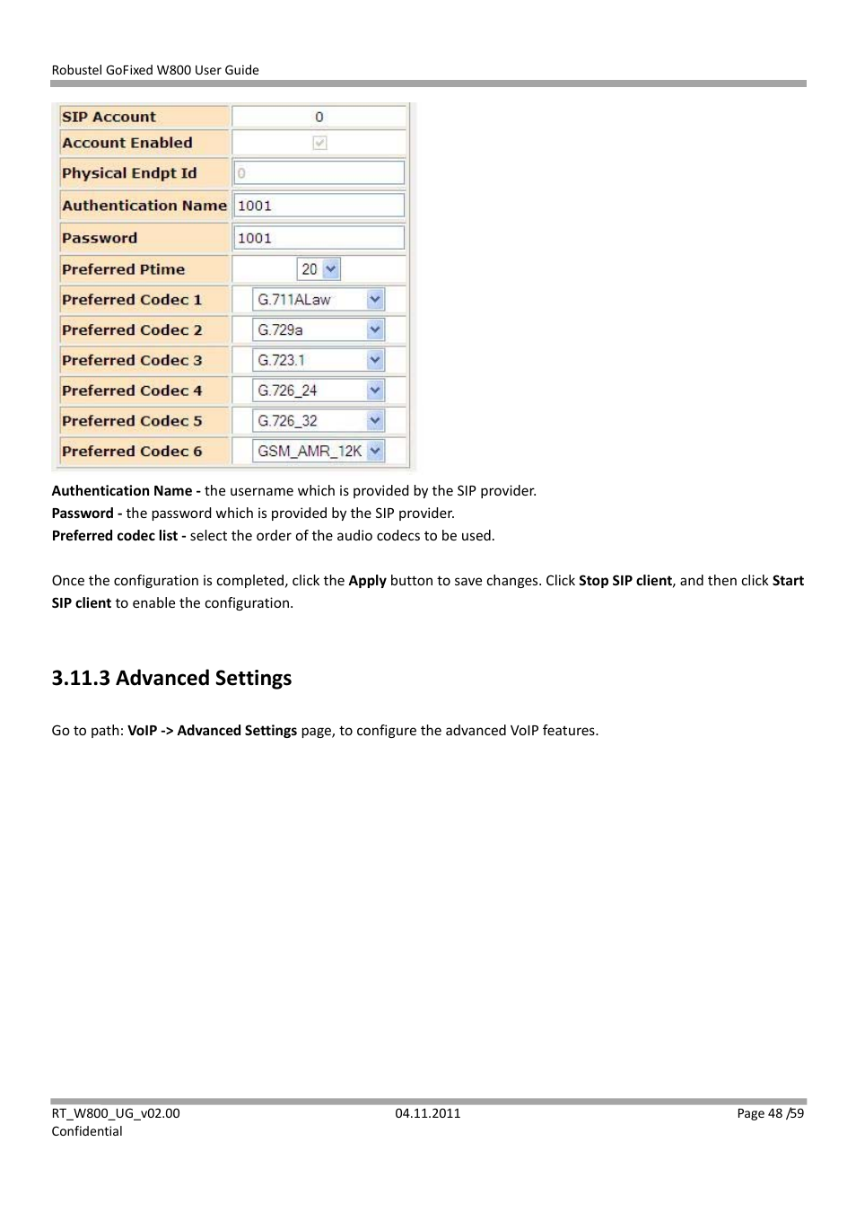 3 advanced settings | Robustel W800 User Manual | Page 49 / 60