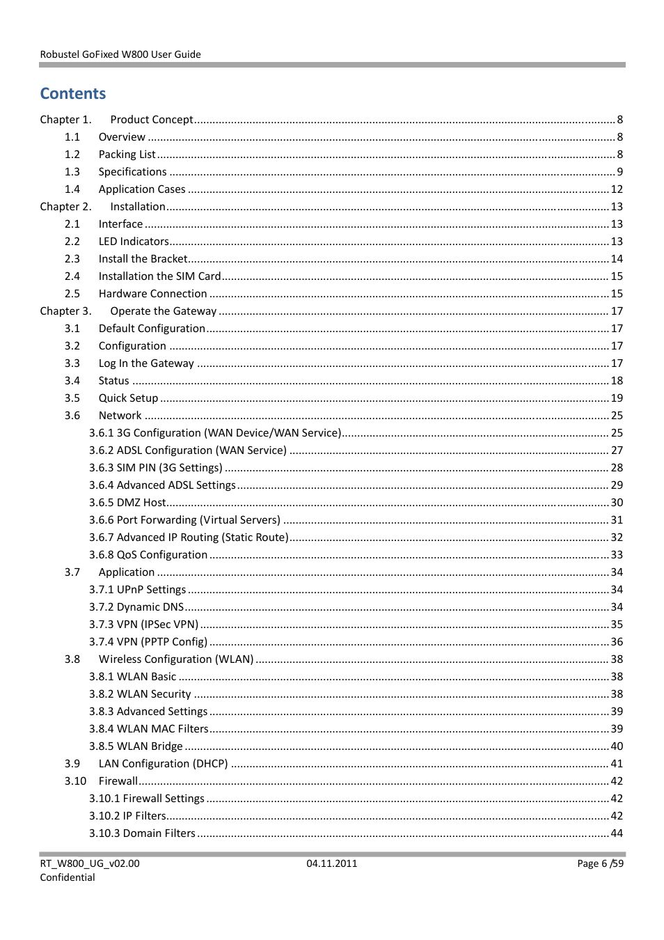 Robustel W800 User Manual | Page 7 / 60