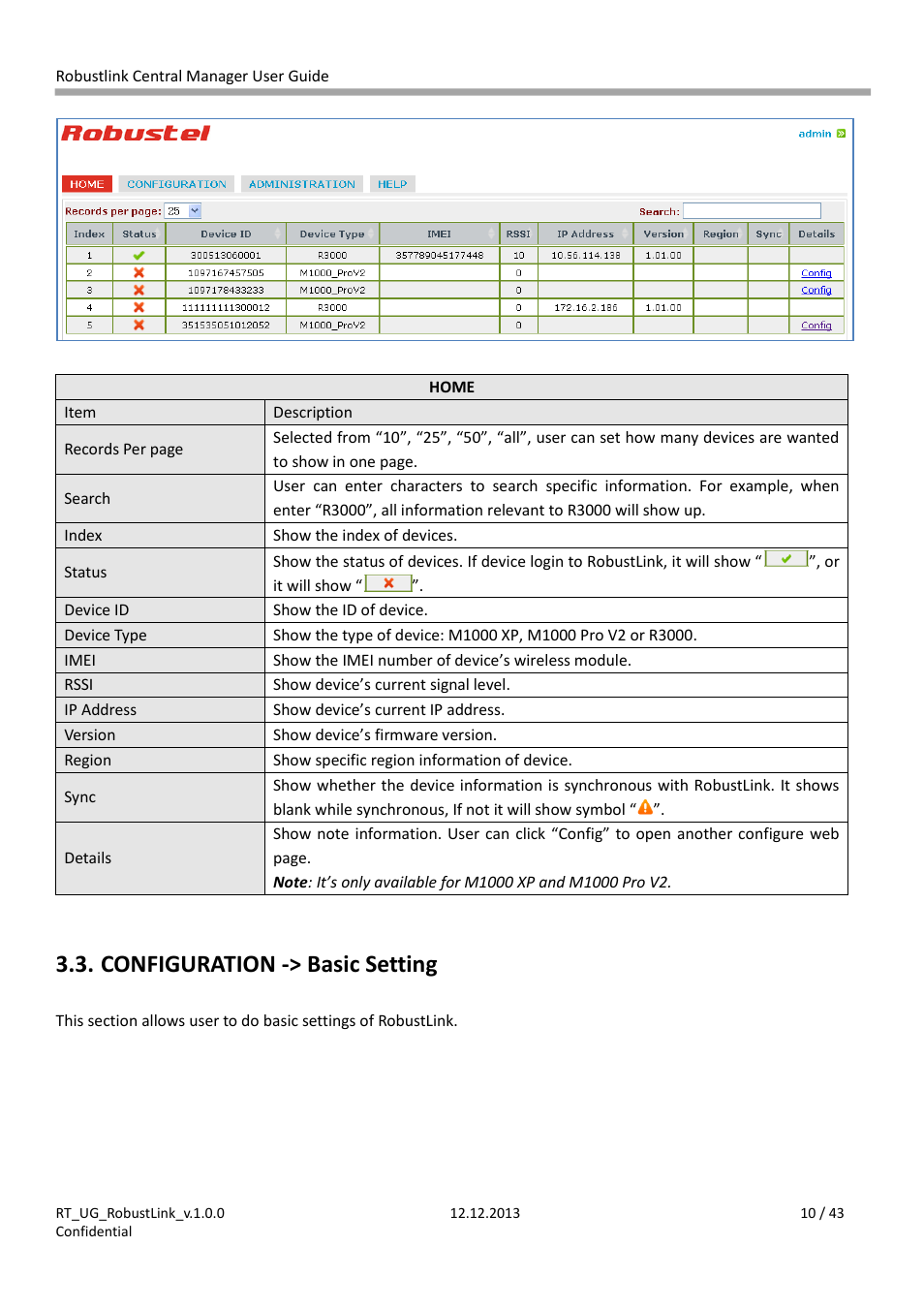 Ole_link101, Ole_link102, Ole_link43 | Ole_link44, Ole_link51, Ole_link52, Configuration -> basic setting | Robustel RobustLink User Manual | Page 10 / 43