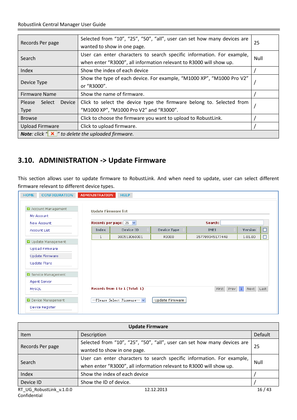 Ole_link33, Ole_link34, Ole_link53 | Ole_link54, Administration -> update firmware | Robustel RobustLink User Manual | Page 16 / 43