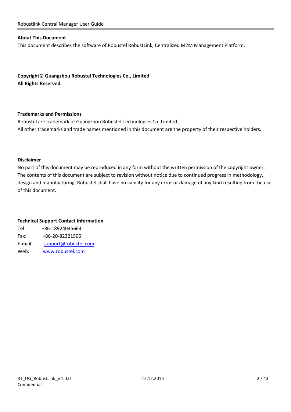 Robustel RobustLink User Manual | Page 2 / 43