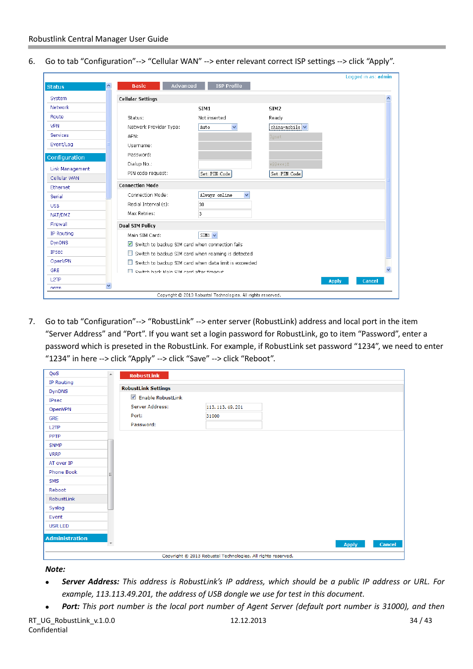 Robustel RobustLink User Manual | Page 34 / 43