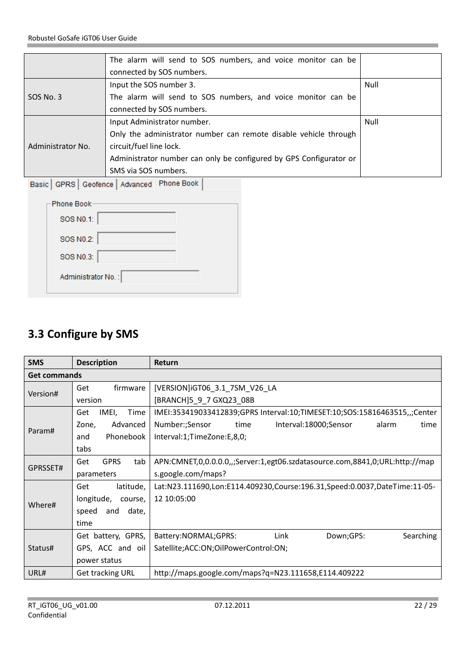 3 configure by sms | Robustel iGT06 User Manual | Page 23 / 29