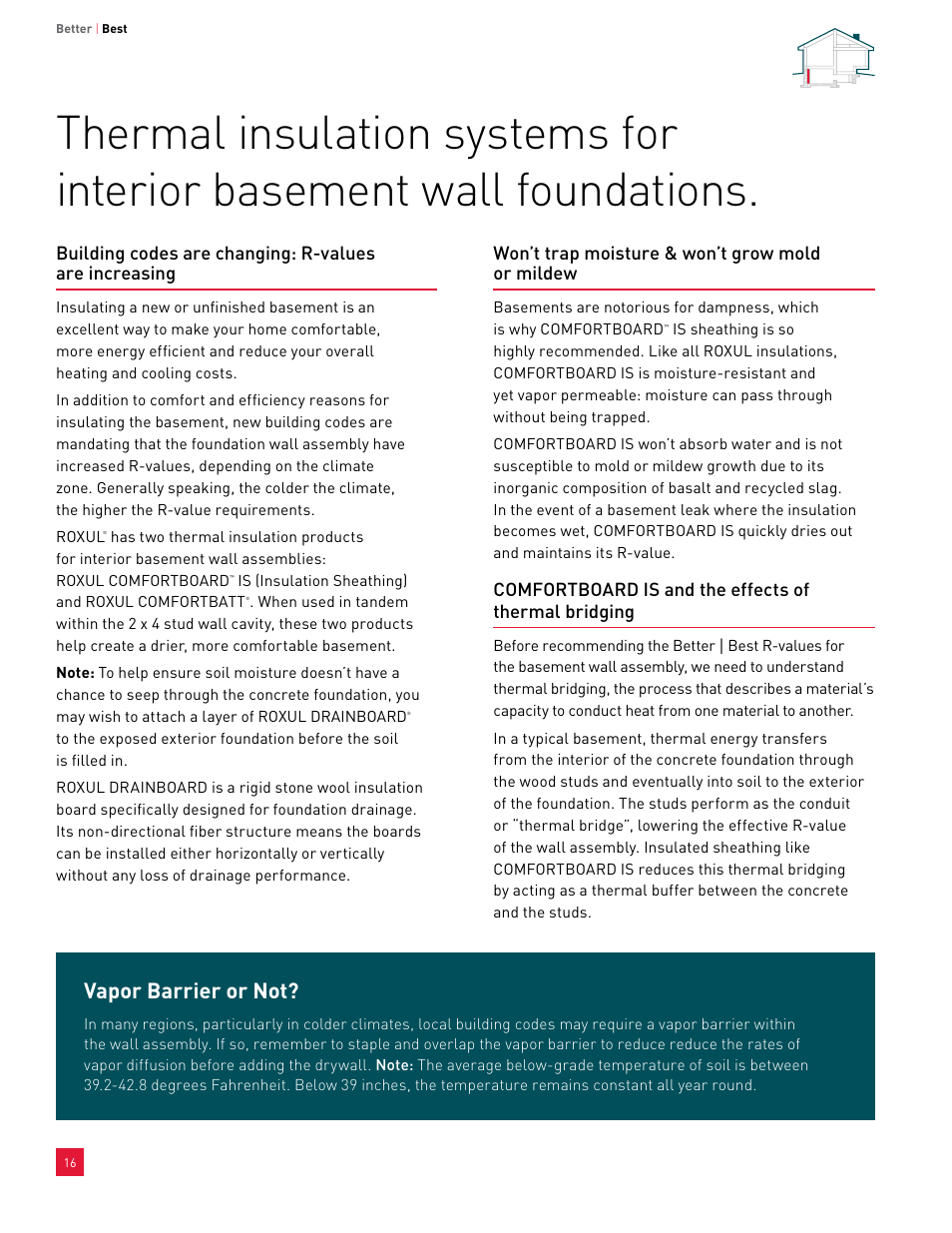 Vapor barrier or not | Roxul ComfortBatt User Manual | Page 16 / 24