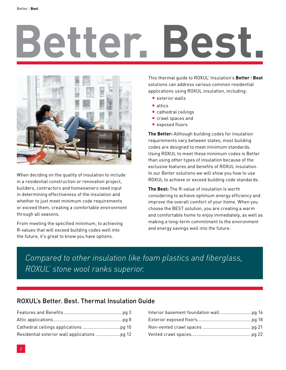 Better. best | Roxul ComfortBatt User Manual | Page 2 / 24