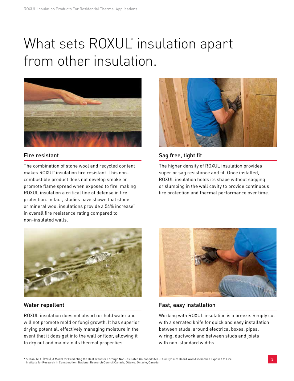 Better. best, What sets roxul, Insulation apart from other insulation | Roxul ComfortBatt User Manual | Page 3 / 24