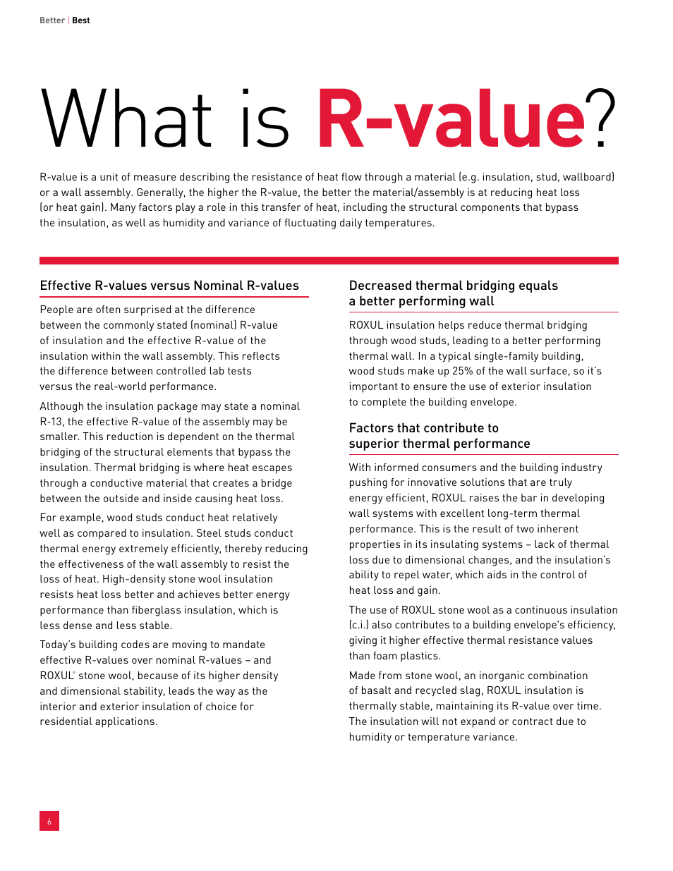 What is r-value | Roxul ComfortBatt User Manual | Page 6 / 24