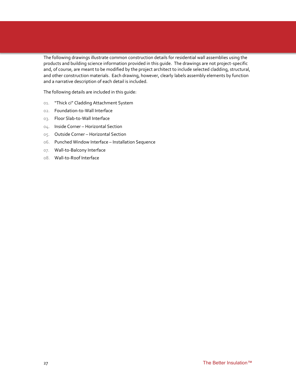 Installation details | Roxul ComfortBoard IS User Manual | Page 29 / 50