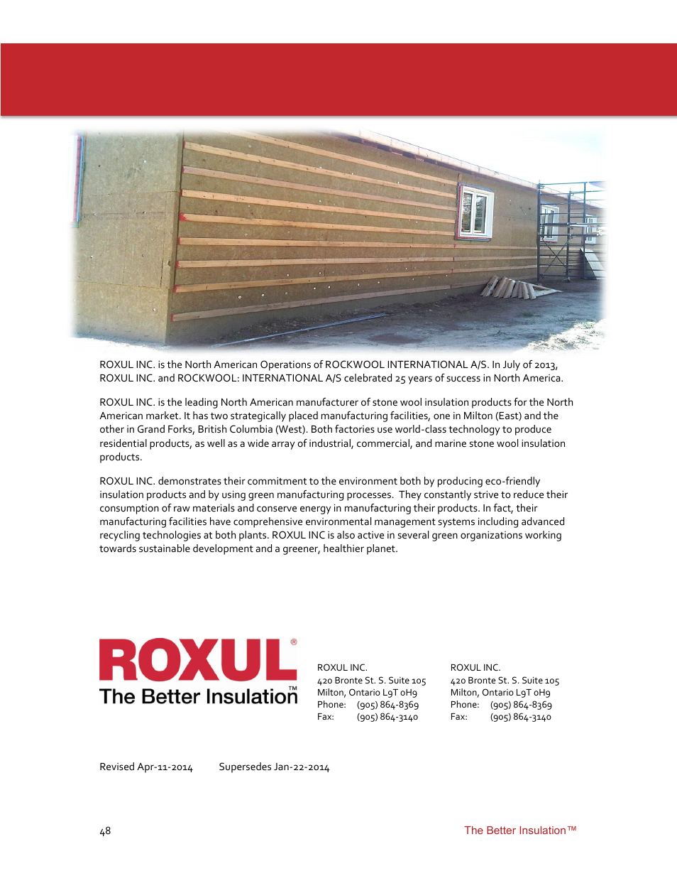 Roxul ComfortBoard IS User Manual | Page 50 / 50