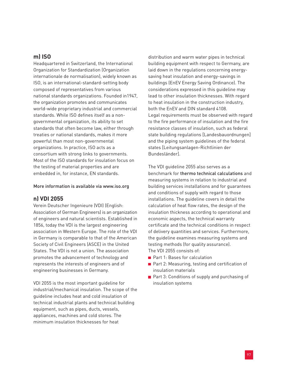 M) iso, N) vdi 2055 | Roxul Industrial Insulation Process User Manual | Page 100 / 191