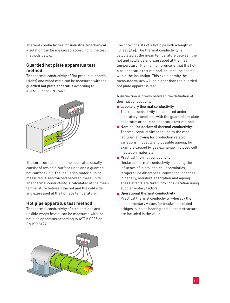 Guarded hot plate apparatus test method, Hot pipe apparatus test method | Roxul Industrial Insulation Process User Manual | Page 114 / 191