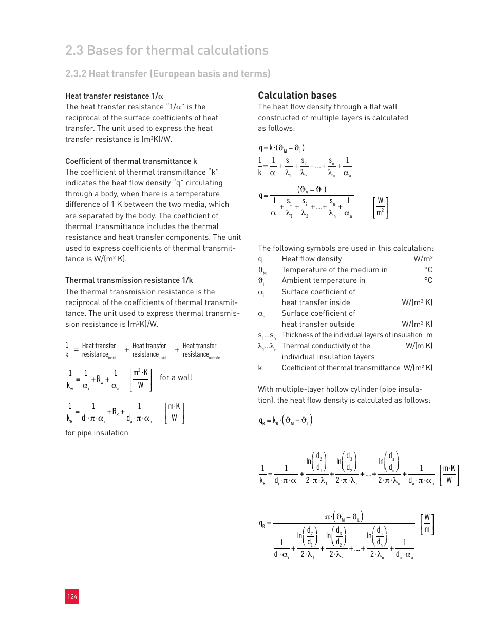 3 bases for thermal calculations, 2 heat transfer (european basis and terms), Calculation bases | Roxul Industrial Insulation Process User Manual | Page 127 / 191