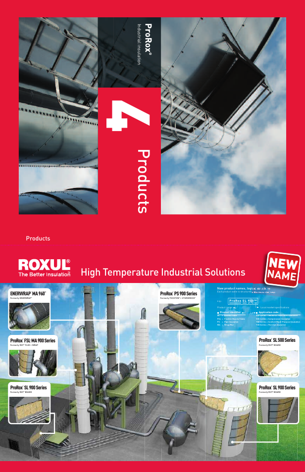 Pr oduct s, Name, High temperature industrial solutions | Products, Prorox, Ma 900 series, Sl 900 series, Enerwrap, Ma 960, Ps 900 series | Roxul Industrial Insulation Process User Manual | Page 173 / 191