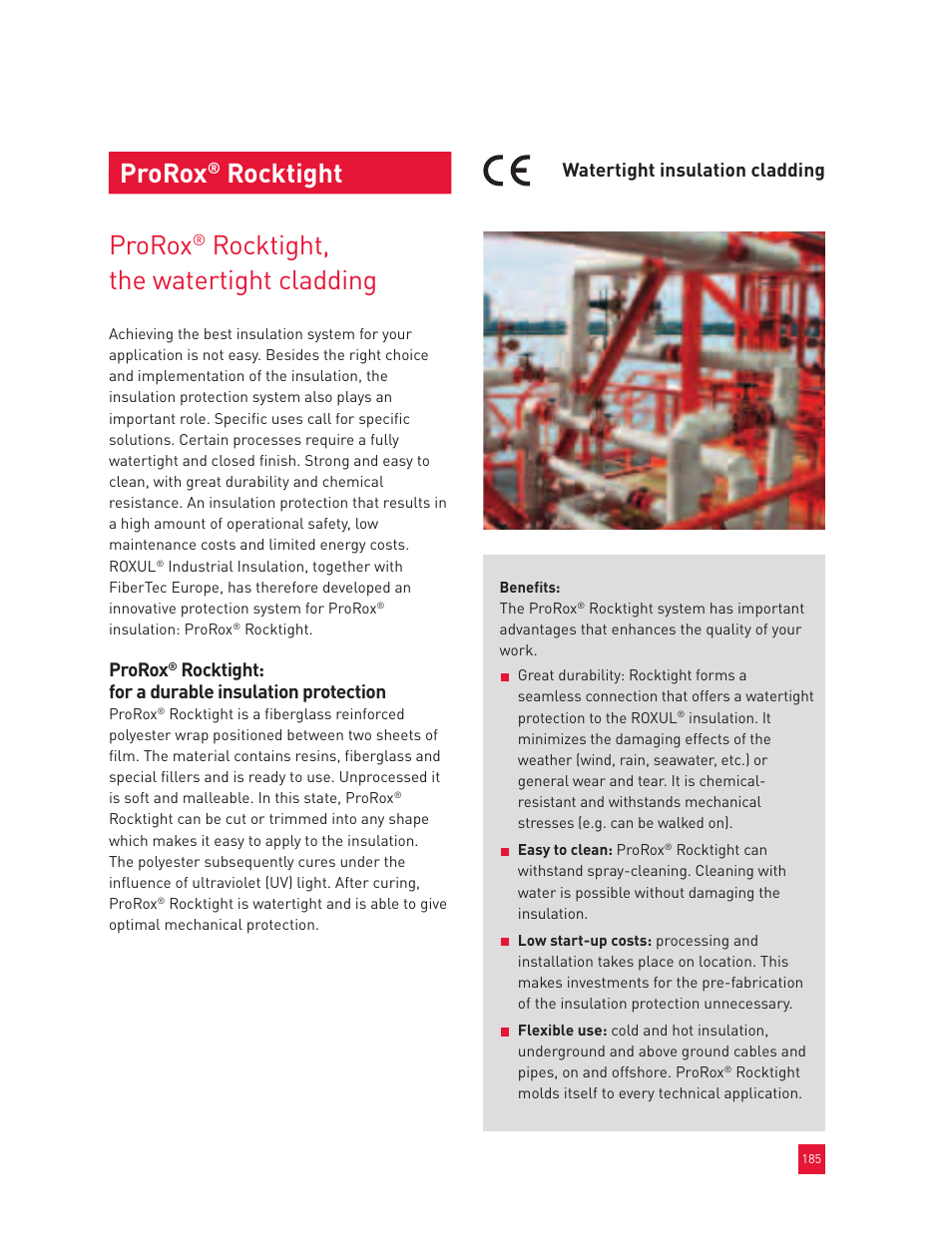 Prorox, Rocktight prorox, Rocktight, the watertight cladding | Watertight insulation cladding, Rocktight: for a durable insulation protection | Roxul Industrial Insulation Process User Manual | Page 189 / 191