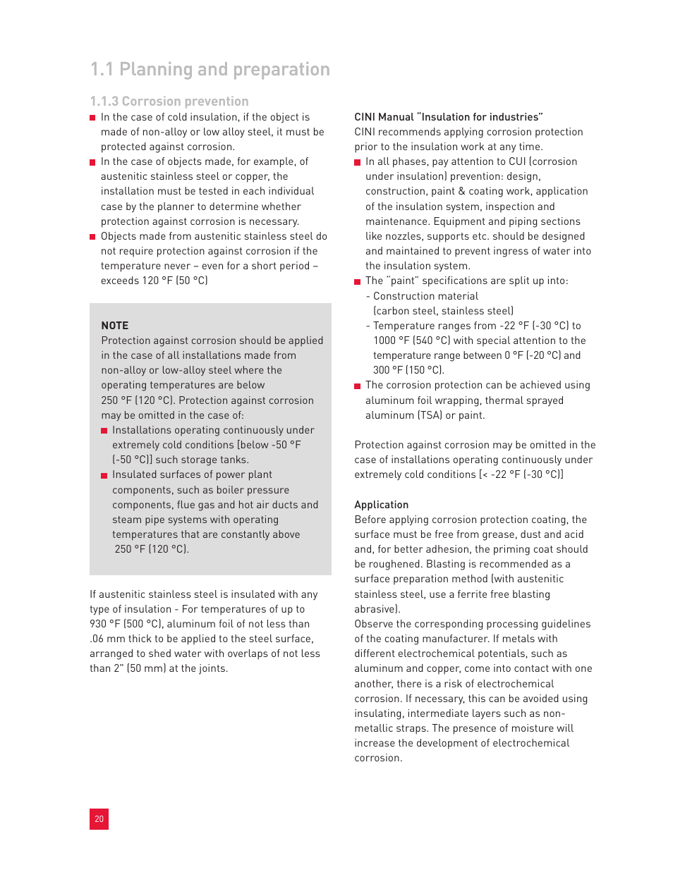 1 planning and preparation, 3 corrosion prevention | Roxul Industrial Insulation Process User Manual | Page 23 / 191