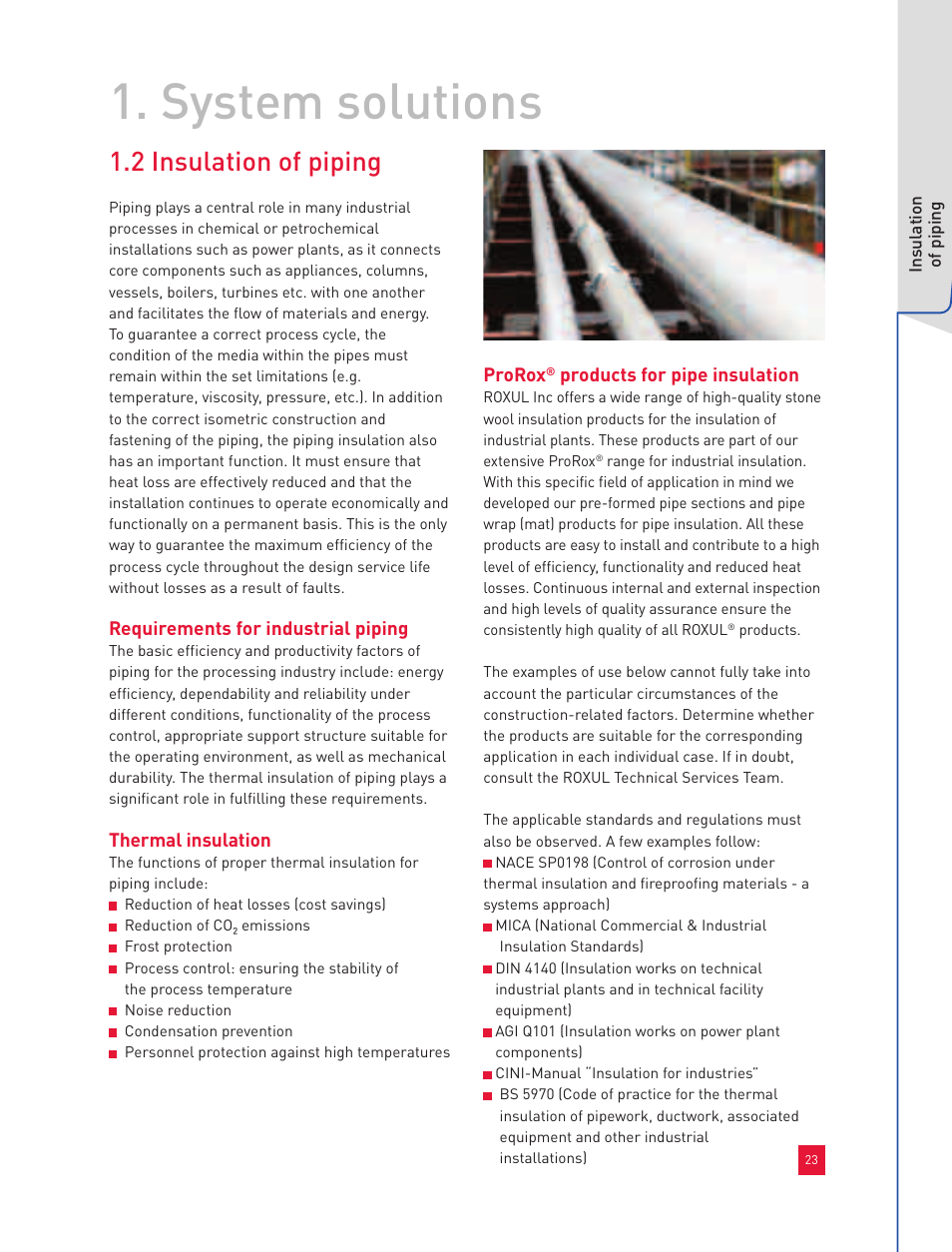 System solutions, 2 insulation of piping | Roxul Industrial Insulation Process User Manual | Page 26 / 191