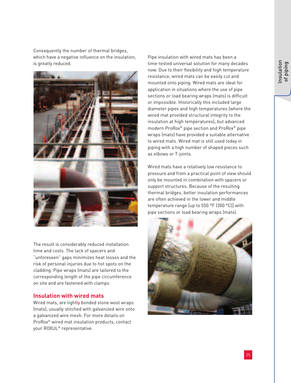 2 insulation of piping, Insulation with wired mats | Roxul Industrial Insulation Process User Manual | Page 28 / 191