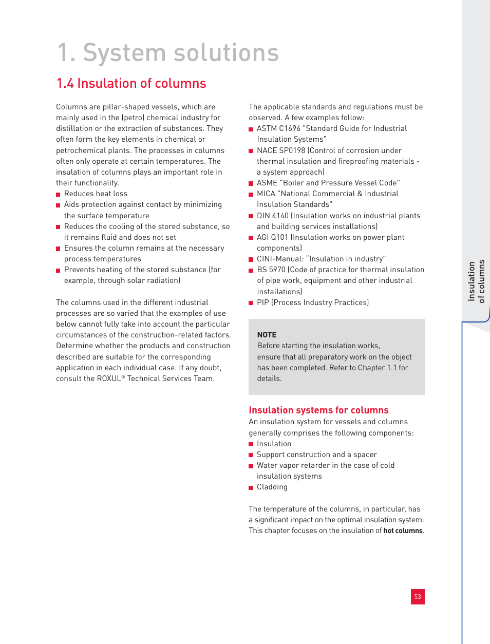 System solutions, 4 insulation of columns, Insulation systems for columns | Roxul Industrial Insulation Process User Manual | Page 56 / 191