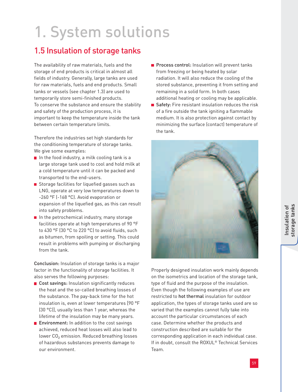 System solutions, 5 insulation of storage tanks | Roxul Industrial Insulation Process User Manual | Page 62 / 191